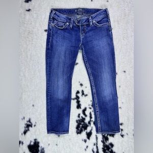 Silver Jeans Women’s Medium Wash Tuesday Denim Jean Capri Size 30